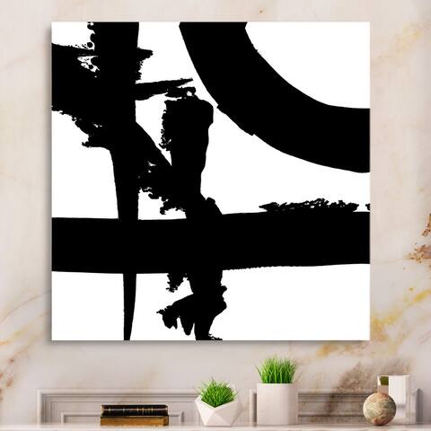 Porch & Den Black and White Crossing Paths I' Gallery-wrapped Canvas