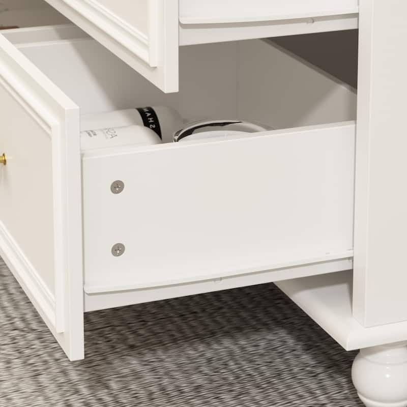 63" Wide 9/12 Drawer Dresser for Bedroom, Modern Farmhouse Double Dresser with Gold Knobs, Large Storage Chest