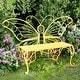 preview thumbnail 4 of 2, Indoor/Outdoor Metal Butterfly Garden Bench in Yellow