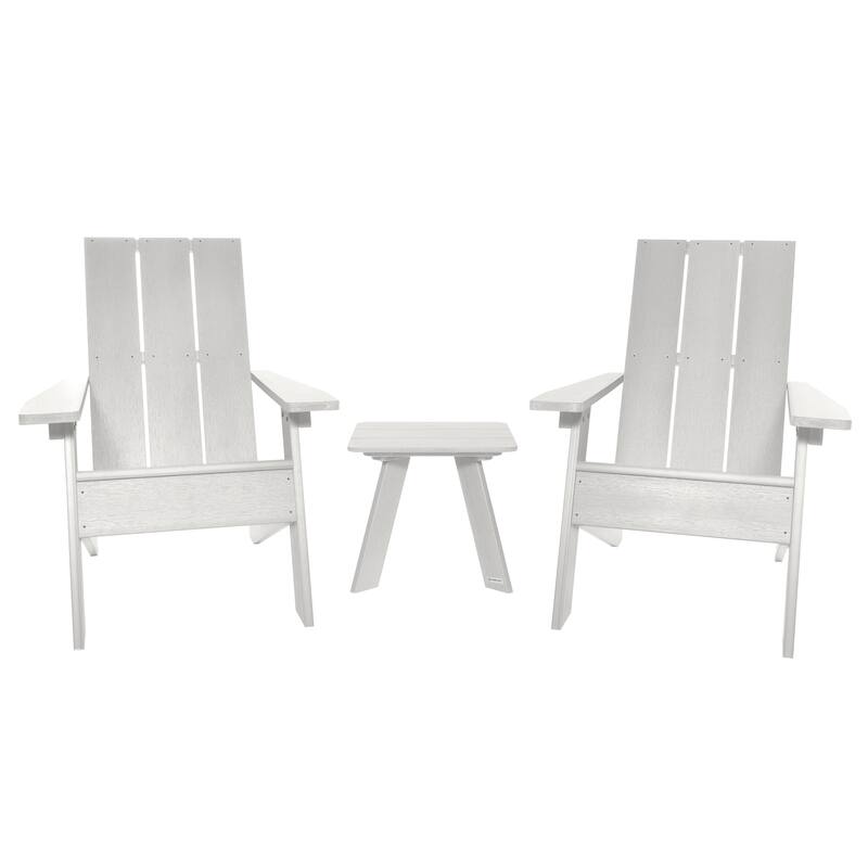 HIGHWOOD 3-piece Adirondack Chairs and Side Table Set - White