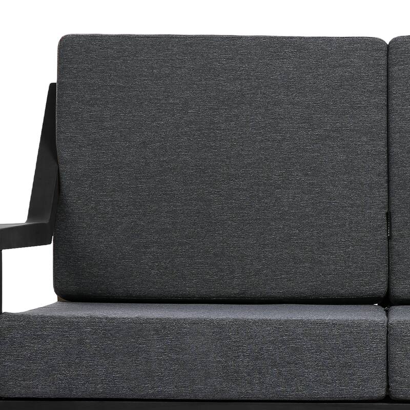 Solid Wood Outdoor Arm Chair Loveseat with Cushion