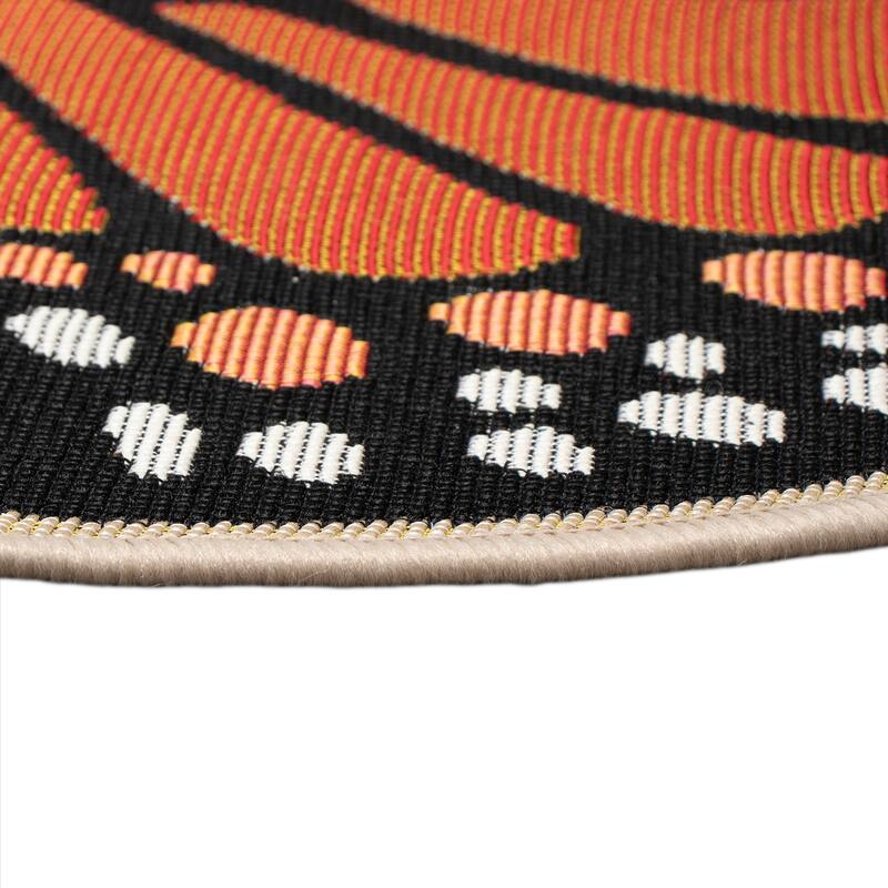 Liora Manne Esencia Monarch Indoor/Outdoor Mat Orange 3'3" x 1'9" SHAPED - 3'3" x 1'9" SHAPED