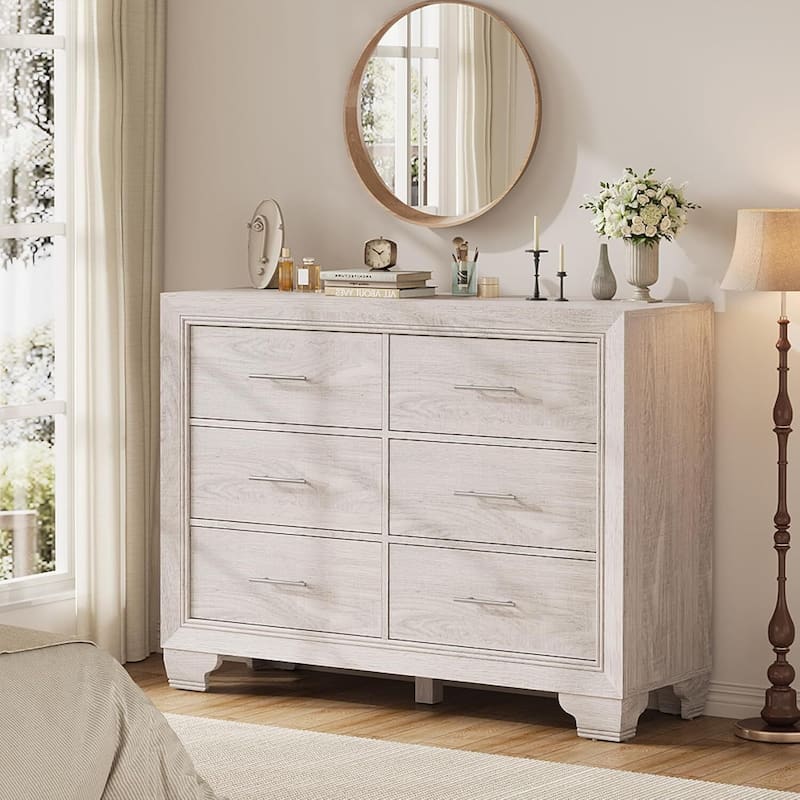 Modern Wood 6 Drawer Dresser