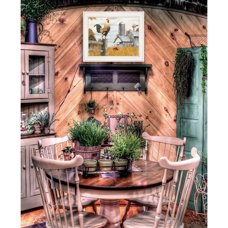 TrendyDecor4U Farmhouse "Down on the Farm II" Framed Print Wall Art by Ed Wargo - Multi-Color