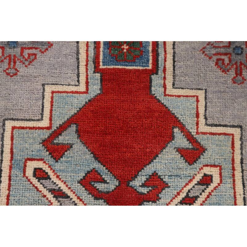 Kazak Foyer Rug Handmade Bedroom Wool Carpet - 3'6" x 4'11"