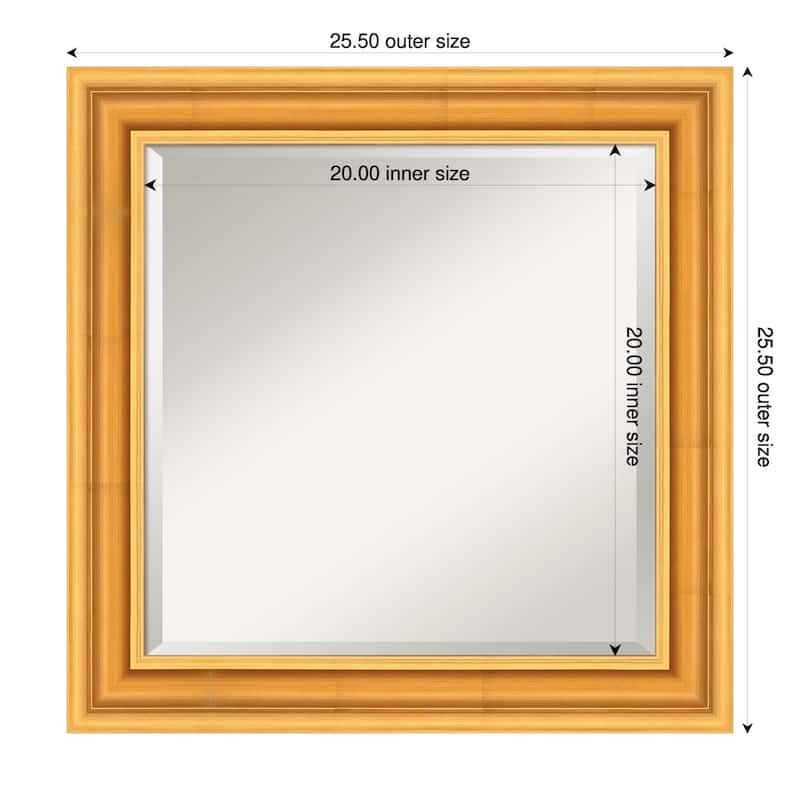 Sierra Beveled Wood Framed Wall Mirror - 26 x 26 in - Sierra Gold