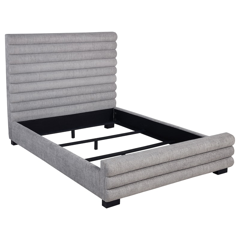 Patricia Boucle Upholstered Bed Grey - Queen