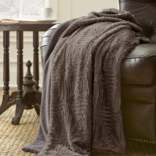 Modern threads faux fur throw clearance