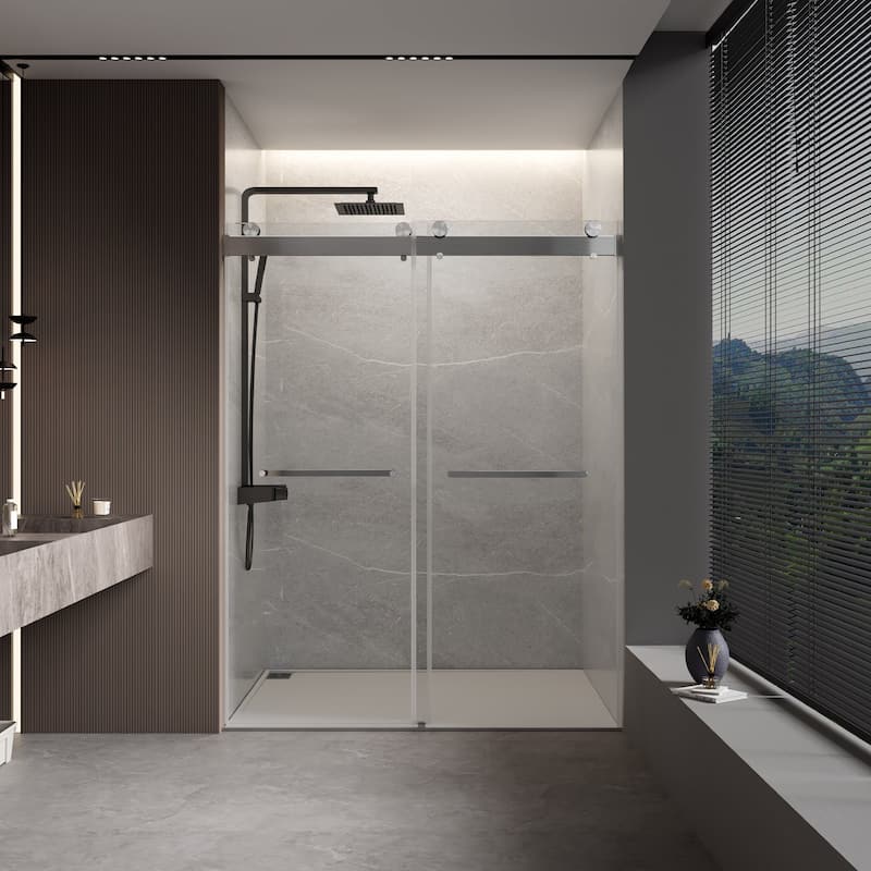 48/60/72 inch Double Sliding Frameless Shower Door