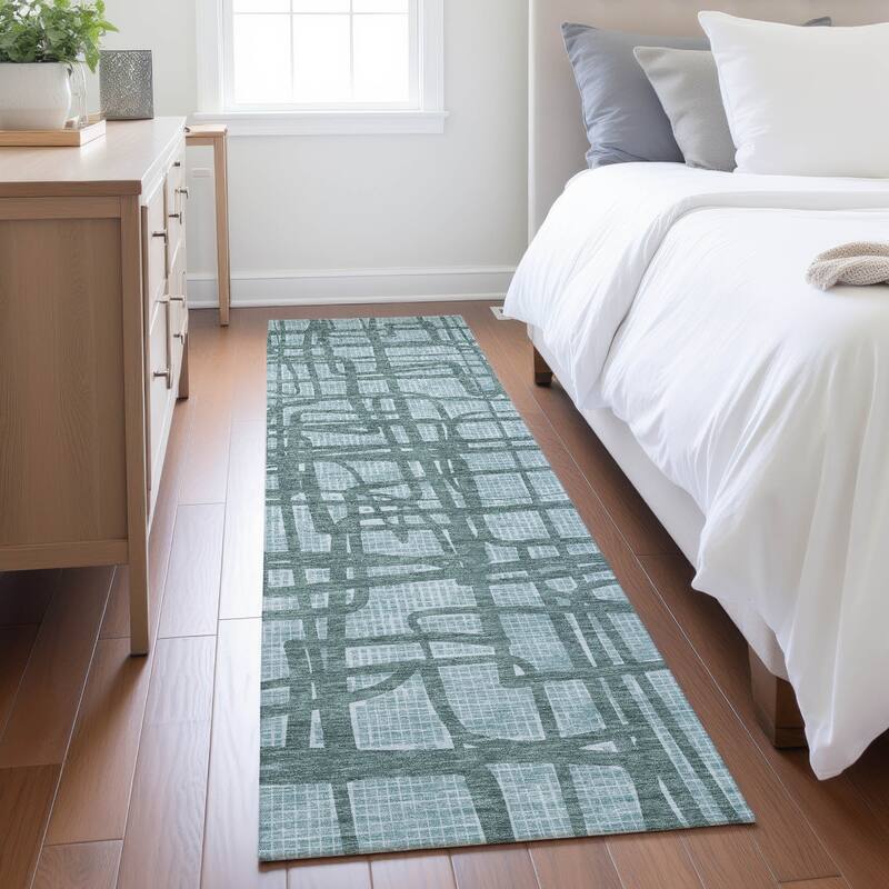 Machine Washable Indoor/ Outdoor Modern Centurion Chantille Rug