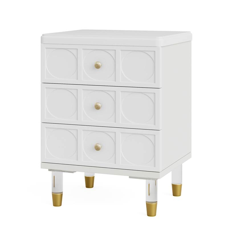 3-Drawer Bedside Table Nightstand for Bedroom