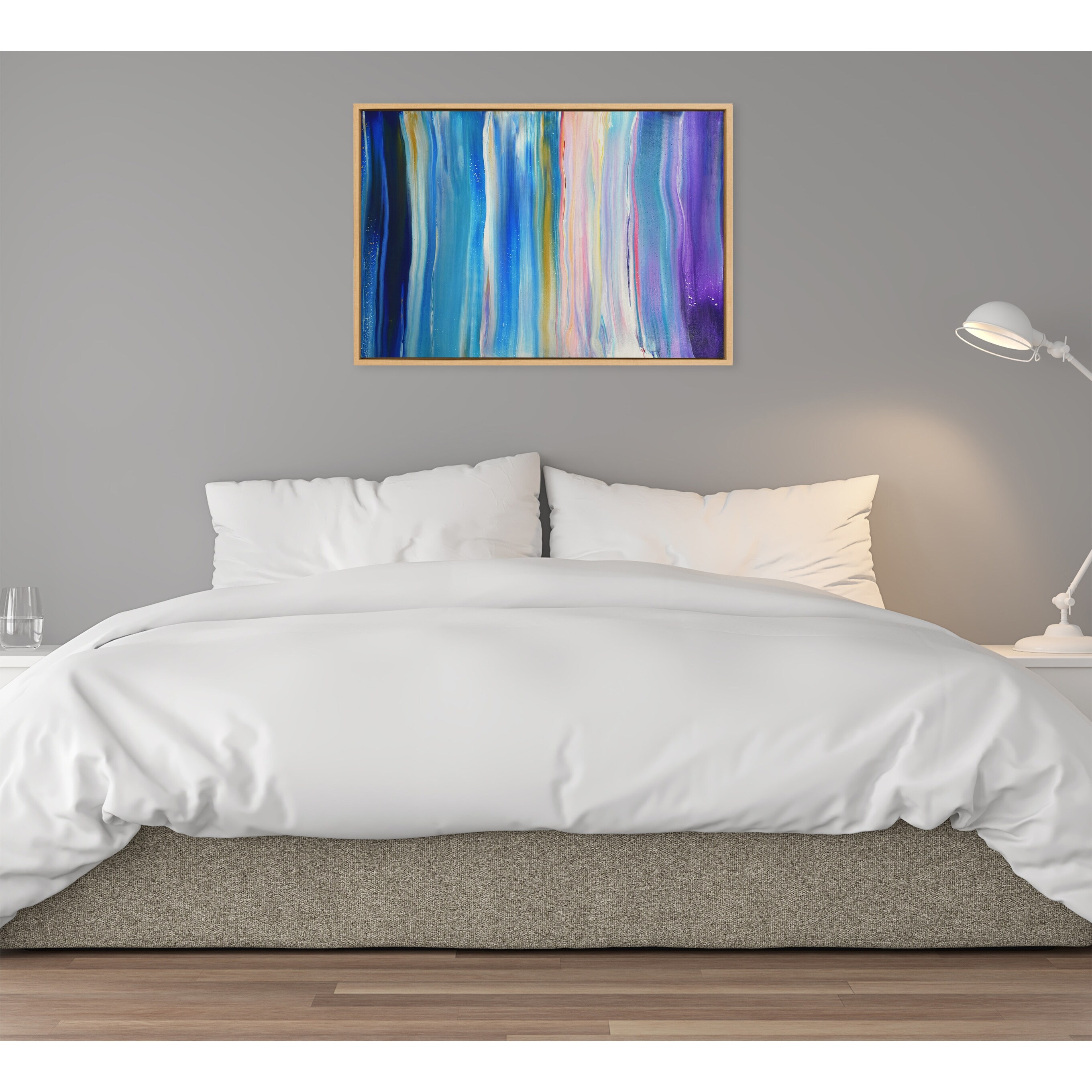 Kate and Laurel Sylvie Seaside Serenity Framed Canvas by Xizhou Xie