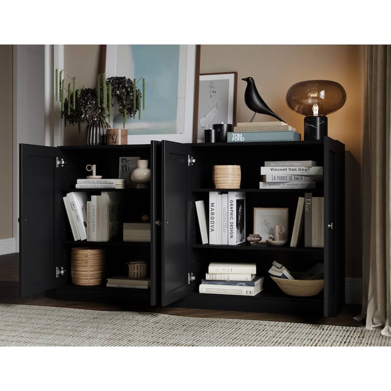 Palace Imports 100% Solid Wood 64" Sideboard with Raised Panel Doors & Adjustable Shelves