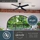 preview thumbnail 3 of 7, Hamlin 52 in. Black Ceiling Fan with Reversible Black-Brown Hickory Blades, LED Light Kit and Remote, 3 Speeds, White Shade