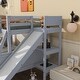 preview thumbnail 4 of 9, Storage Bunk Bed with 2 Drawers,Slide,Shelves,Ladder,Twin over Full for Home,Grey