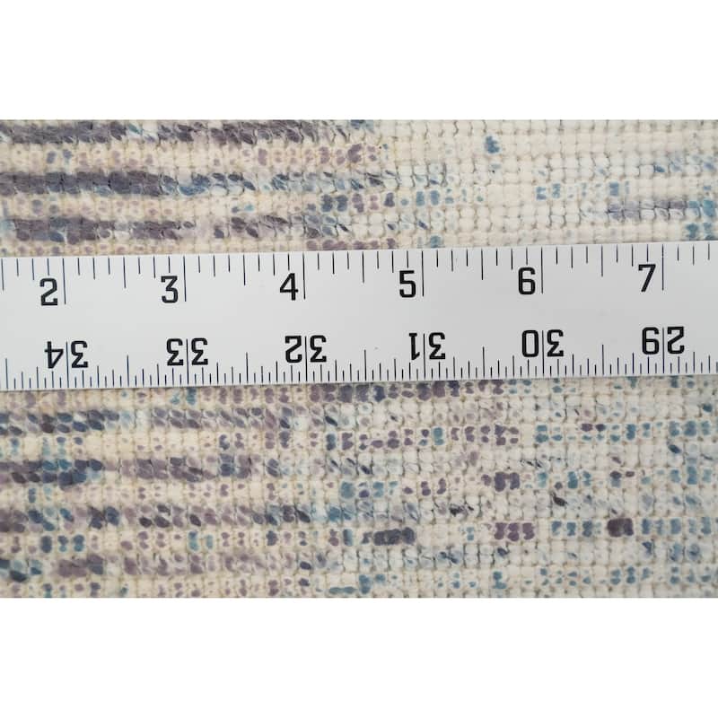 Hand Knotted Oriental Viscose Silk Carpet Modern All-Over Greys & Charcoal Abstract Area Rug - 7' 11'' X 5' 0''