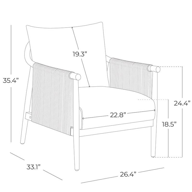 Lynn Accent Chair with Braid Wood Arm