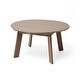 preview thumbnail 50 of 52, Elm Plus Outdoor Patio HDPE Round Coffee Table Side End Table 36"D - Tan
