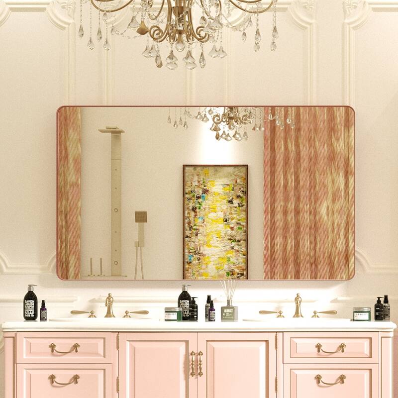 Rectangle Bathroom Mirror for Vanity Wall Mounted Vertical Horizontal Makeup Mirror