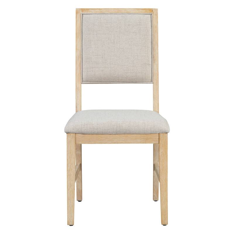 Spruce & Spring Dining Table Set for 6, 6-Piece Mid Century Modern Farmhouse Table with Chairs and Bench