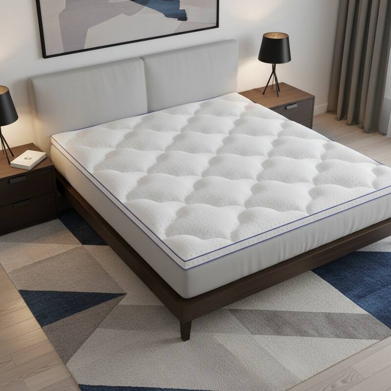 2" White Cotton California King Mattress Topper - 1.5 Inch - White - 72.00 in. x 83.80 in.  x 1.50 in.