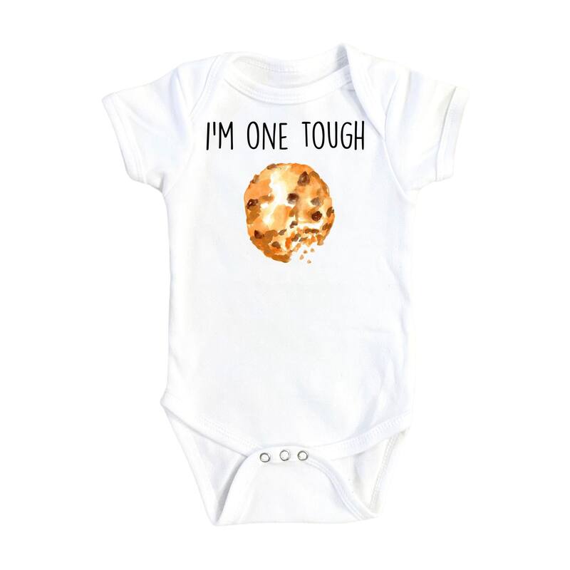 Cookie Tough - Baby Boy Girl Clothes Infant Bodysuit Funny Cute Newborn - White - 6-9M