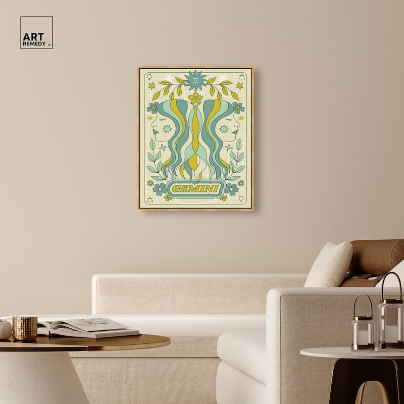 Gemini Stars Card Canvas by Art Remedy