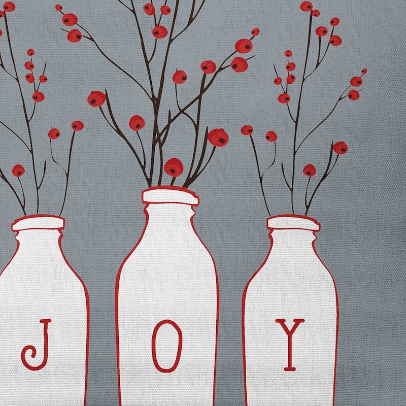 Joy Christmas/Winter Decorative Throw Pillow