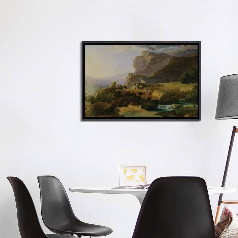 iCanvas "Battle of Thermopylae in 480 BC, 1823 " by Massimo Taparelli d' Azeglio Framed