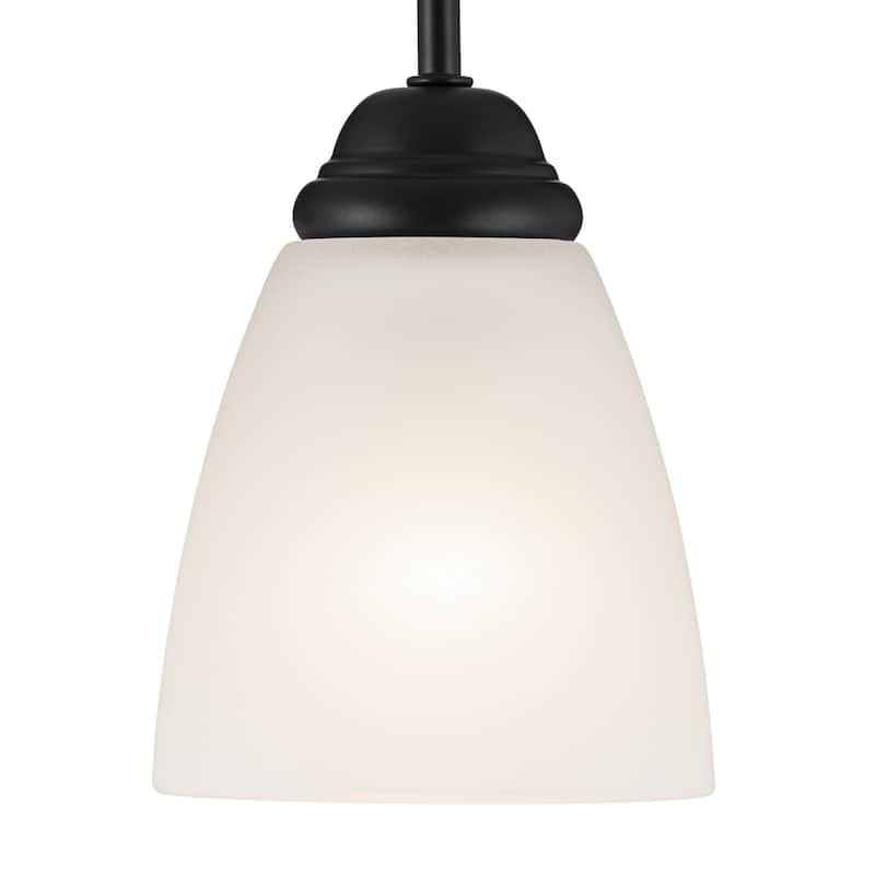 Kichler Lighting Jolie 1-Light Mini Pendant with Satin Etched Glass in Black