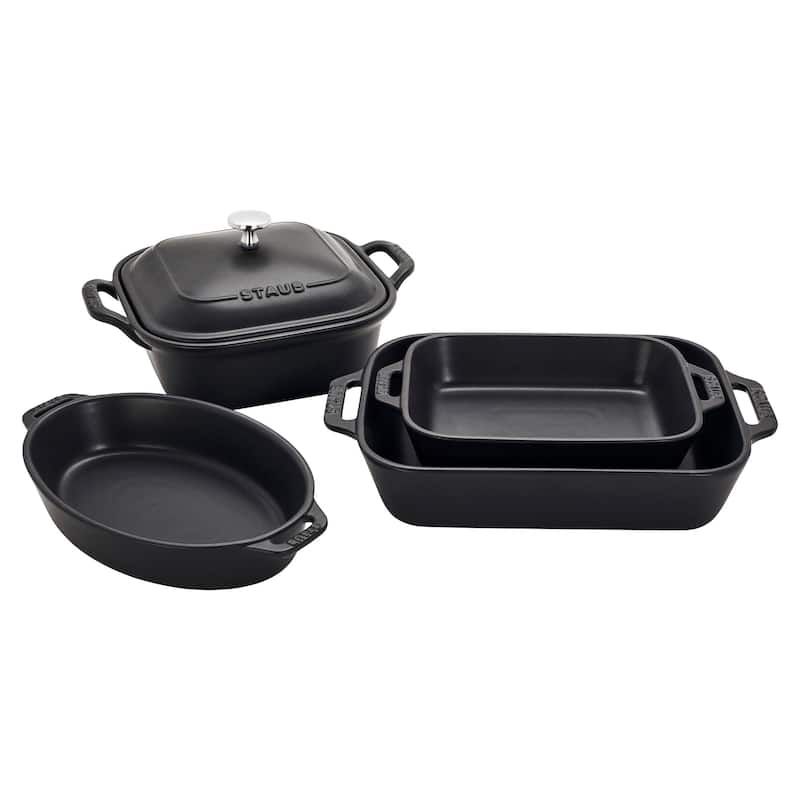Staub Ceramic Stoneware 5-pc Mixed Baking Dish Set - Black
