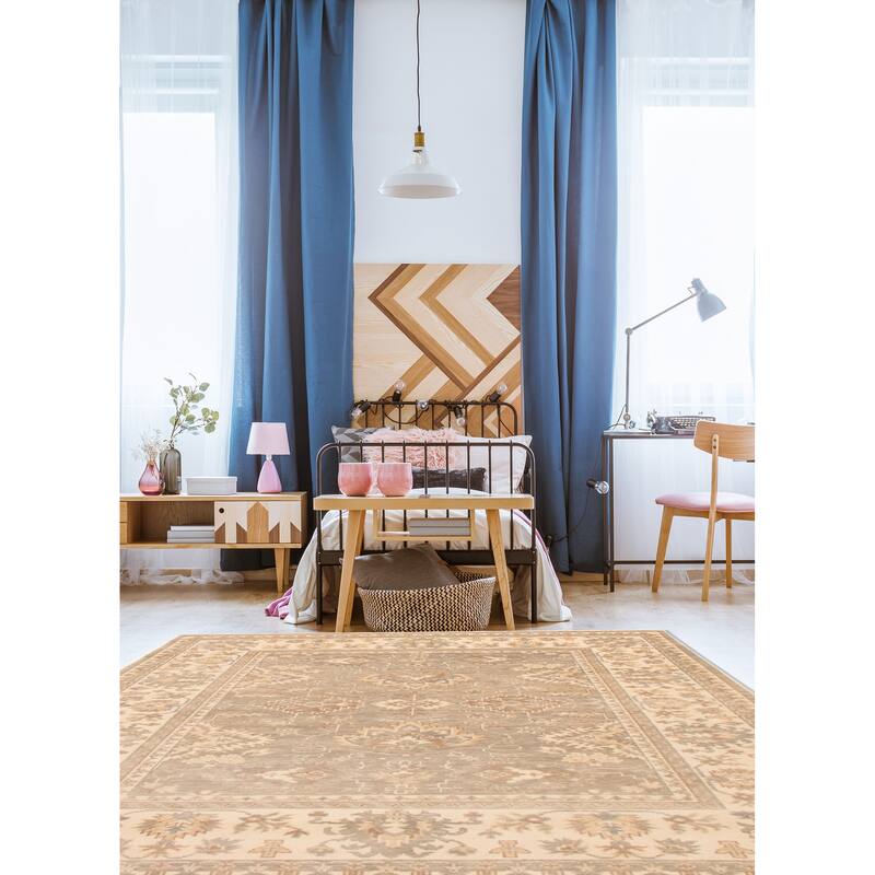 ECARPETGALLERY Hand-knotted Oushak Grey Wool Rug - 8'0 x 9'11