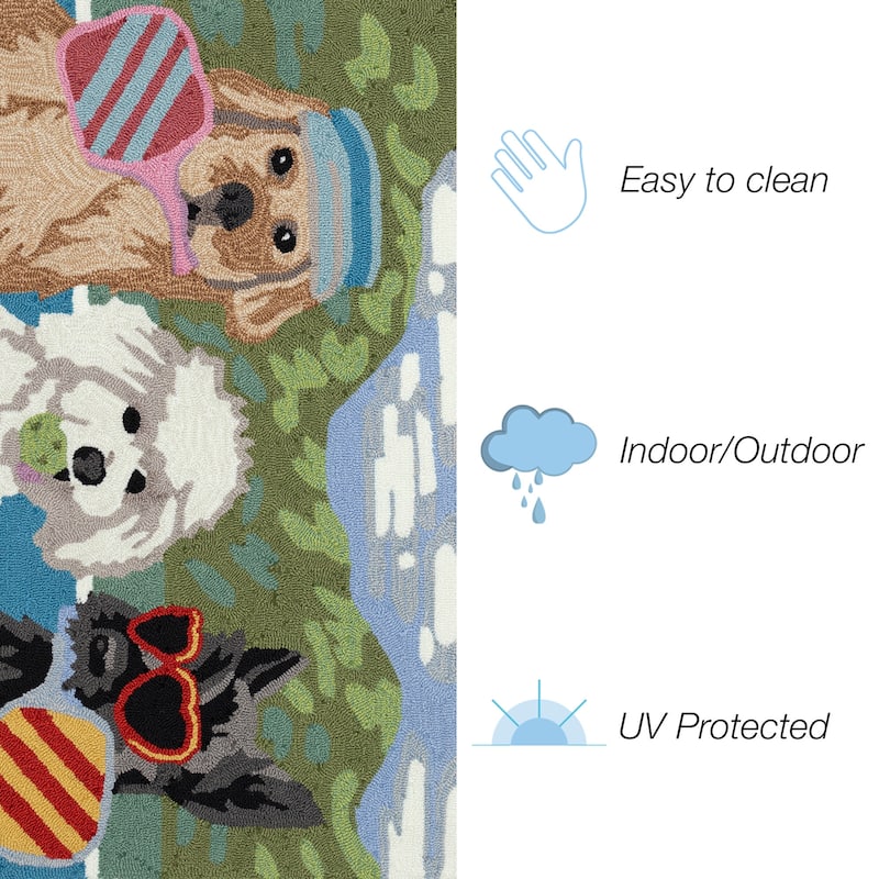 Liora Manne Frontporch Pickled Pups Indoor/Outdoor Rug