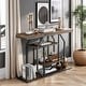 preview thumbnail 7 of 15, Console Table Industrial 4-Tier Entryway Table Narrow Wood Accent Tables with Storage Shelves for Living Room, Hallway, Foyer
