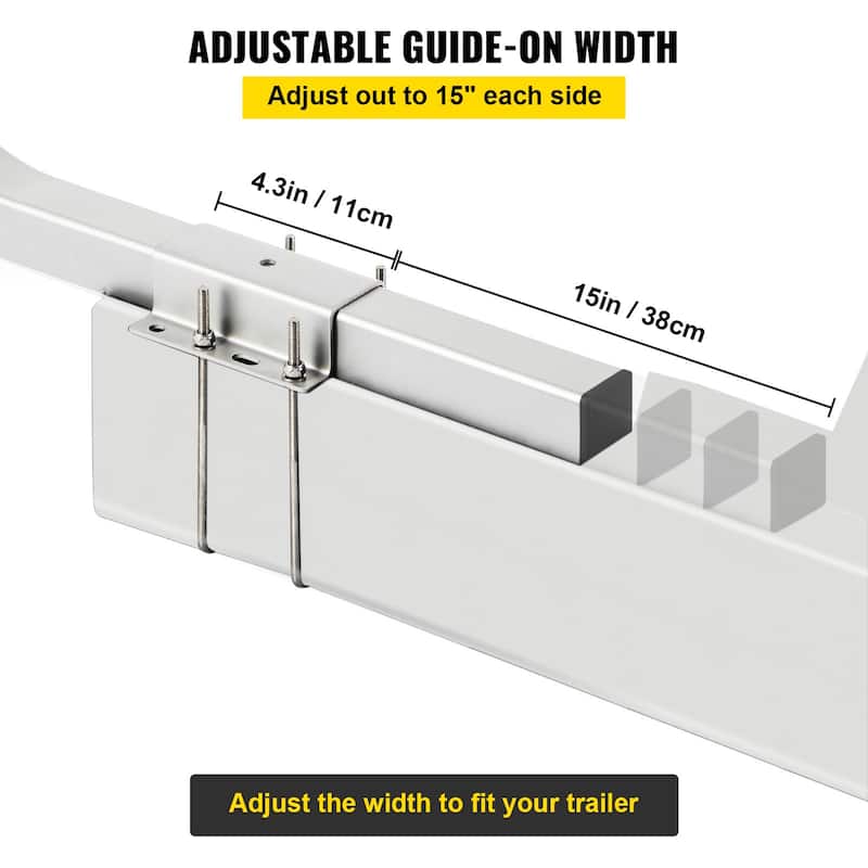 Boat Trailer Guide-ons, One Pair Aluminum Trailer Guide ons, Rust-Resistant Trailer Guides with Adjustable Width