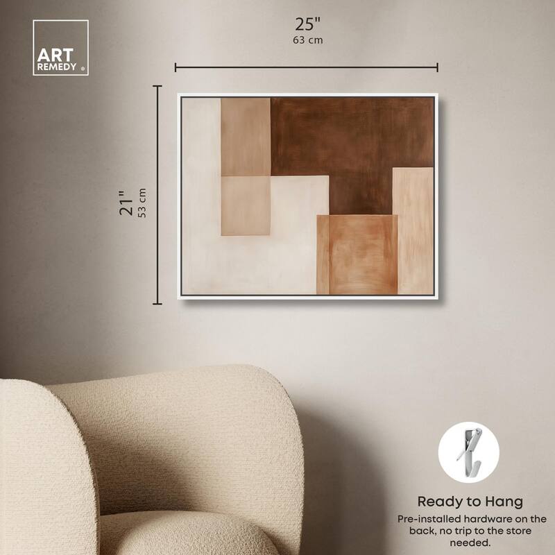 Cream and Brown Panels II Canvas by Art Remedy