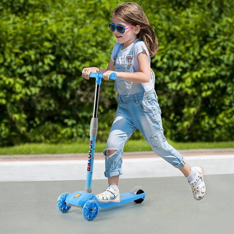 2-in-1 Adjustable Kick Scooter for Kids 4-Level Handlebar & Removable Seat