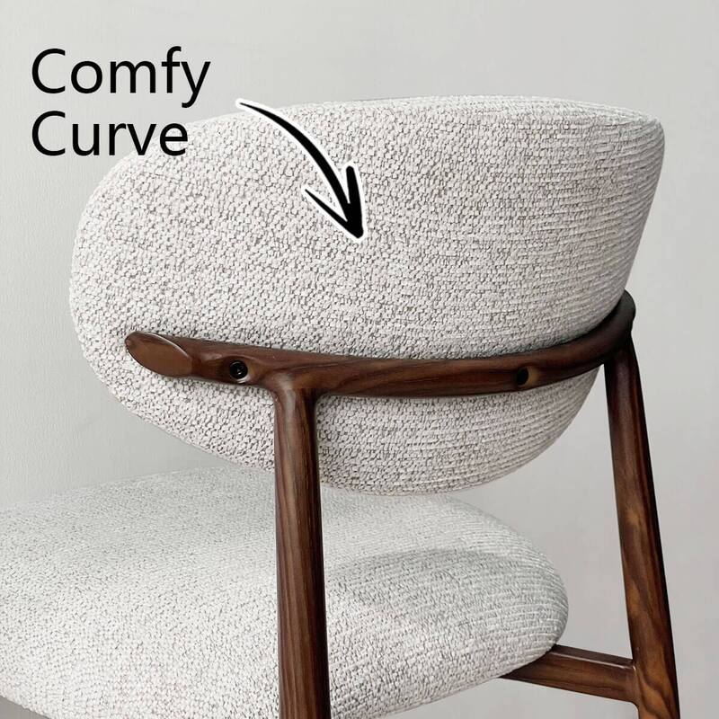 Set of 4 Mid‑Century Upholstered Dining Chairs with Wood‑Grain Metal Legs