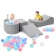preview thumbnail 2 of 5, Soft Foam Climbing Blocks with Ball Pit for Toddlers 1-3 - Grey
