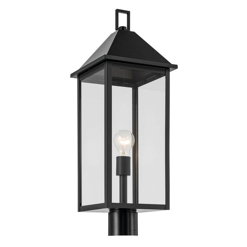 Prin 25 Inch 1 Light Outdoor Post Light with Clear Glass in Black