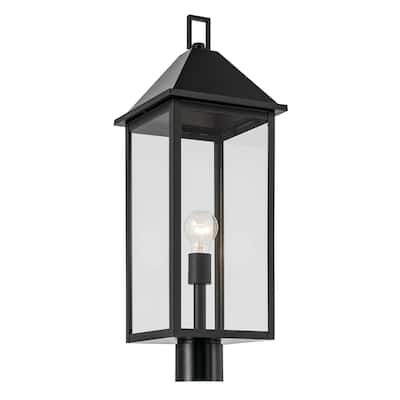 Prin 25 Inch 1 Light Outdoor Post Light with Clear Glass in Black