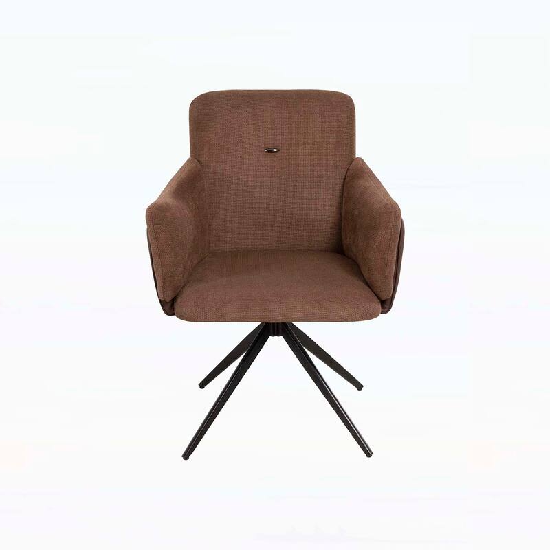360° Swivel Chairs Set of 2,Upholstered Dining and Bedroom Chairs with Metal Base