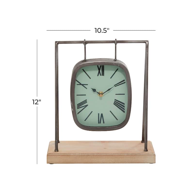 Wood Pendulum Clock with Wood Base - Gray - Roche River Decor