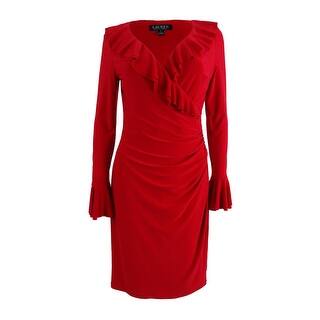 Red Lauren Ralph Dresses Find Great Women S Clothing Deals Lauren By Ralph Women S Ruffle Trim Sheath Dress