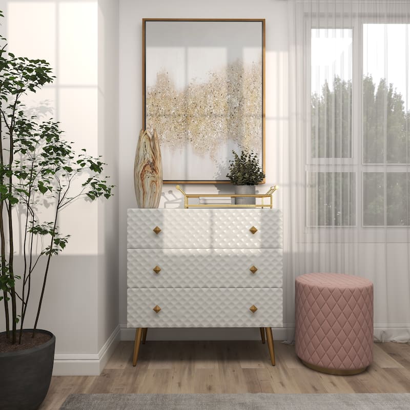 CosmoLiving by Cosmopolitan Canvas Glitter Flakes Geode Living Room Framed Wall Art with Gold Frame