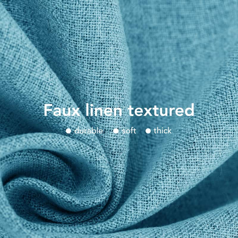 Deconovo Total Blackout Faux Linen Curtains 2 Panels