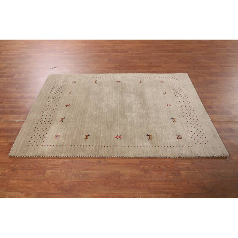 Little Animals Tribal Gabbeh Indian Foyer Rug Hand-Knotted Wool Carpet - 3'11"x 5'10"