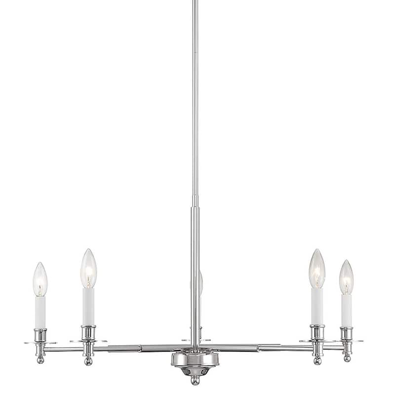 Savoy House 1-4410-5 Jasmine 5 Light 30" Wide Taper Candle Style - Polished Nickel