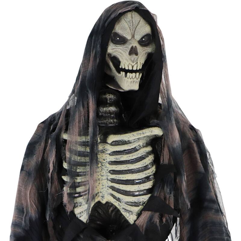 Haunted Hill Farm 7-Ft. Tall Khronos the Rotting Reaper, Premium Talking Halloween Animatronic, Plug-In