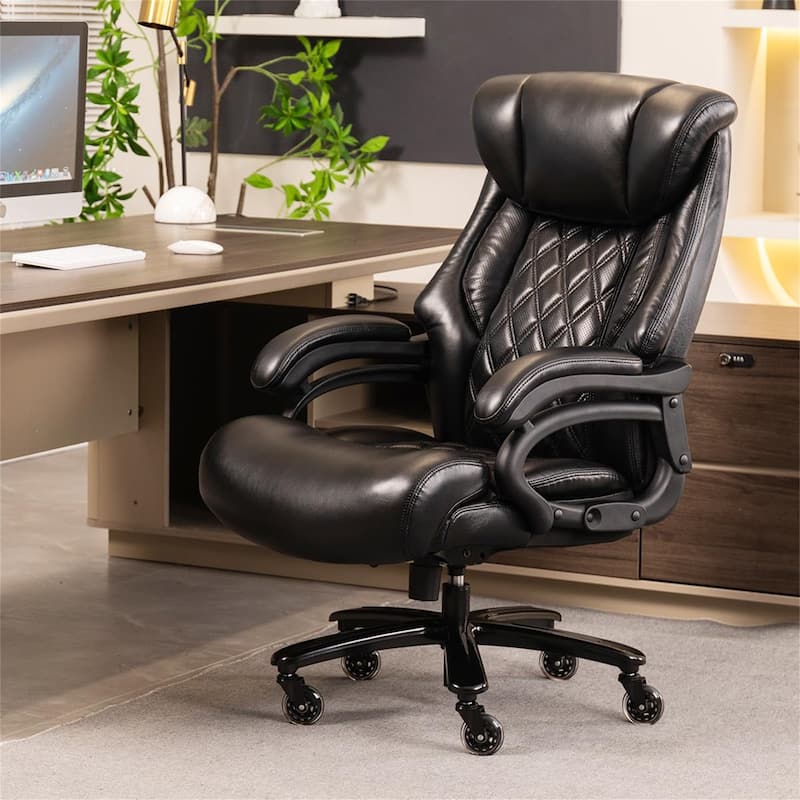 500lbs Capacity Big and Tall Office Chair for Heavy People - Black